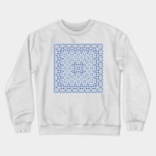 Blue square arabic ornate pattern Crewneck Sweatshirt